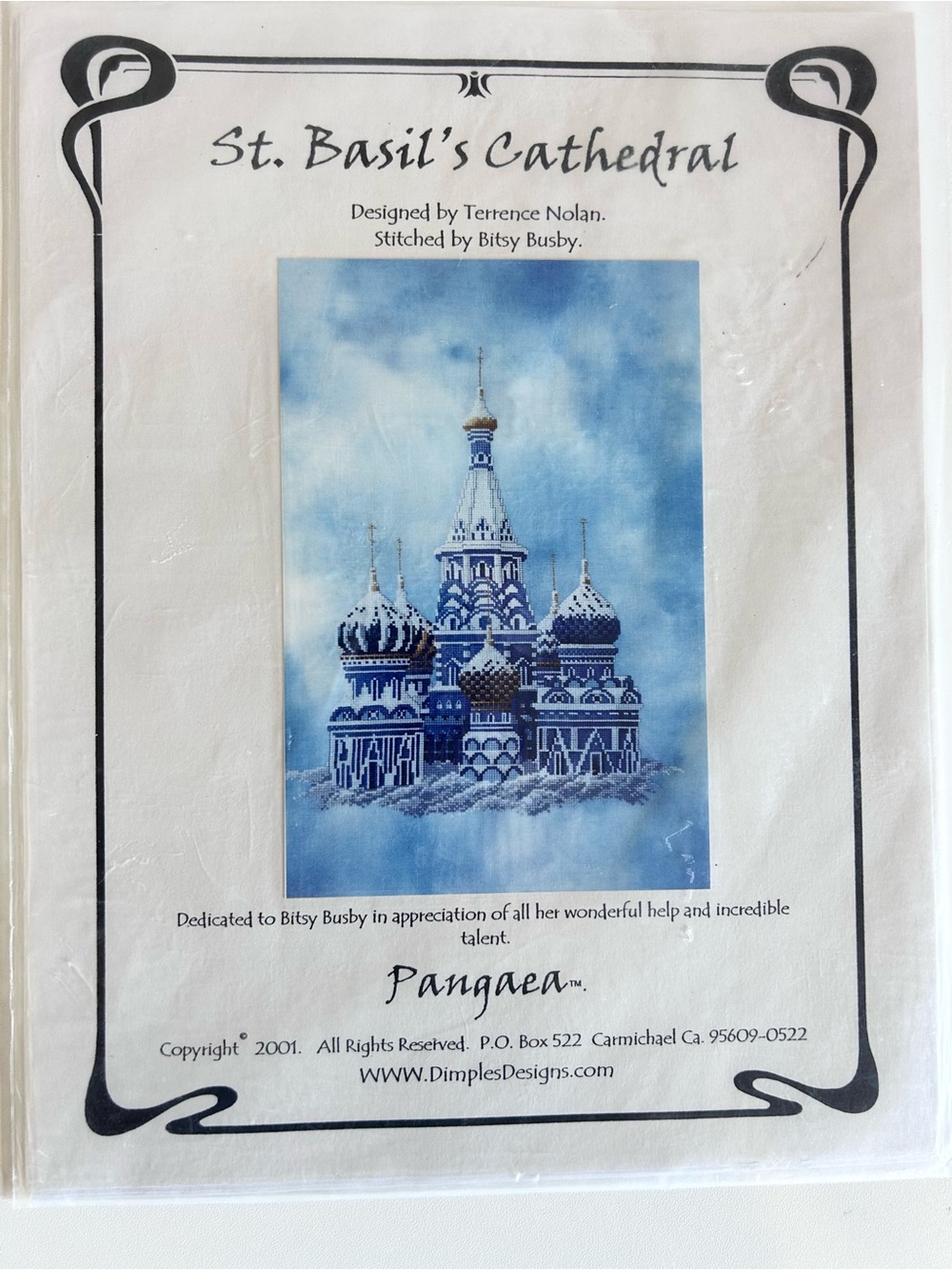 Vintage cross stitch pattern for St Basil’s Cathedral in Moscow, Russia